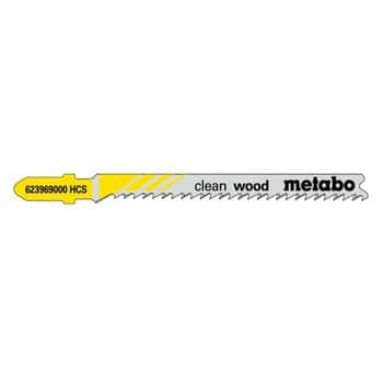Confezione 5 lame a seghetto Metabo Clean wood denti alternati e rettificati, punta a immersione, per legno e plastica,  [...]