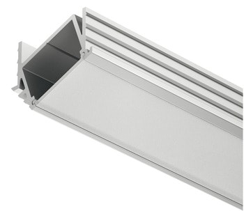 Profilo di montaggio in alluminio Häfele, con diffusore Opale Bianco sporgente, profondità 11 mm, finitura&n [...]