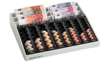 Cassa per monete ufficio e negozi Euro 50x305x70 mm Plastica