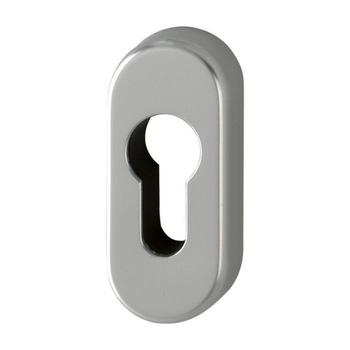 Bocchetta ovale per porte a profilo Hoppe, per serratura foro cilindro Yale, in alluminio, finitura Titanio
