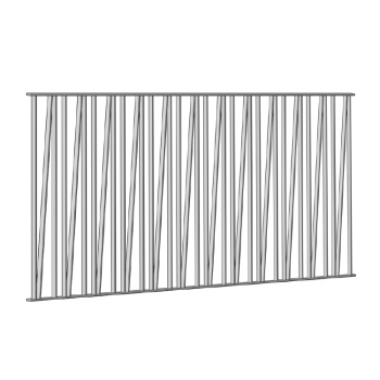 Pannello Jesolo 17 Gonzato per ringhiera, con barre verticali inclinate 6x20 mm, dimensioni 1016x2376  mm