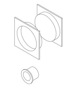 Kit trascinamento per scorrevole Le Fabric collezione Contemporary Quadra, larghezza 55 mm, finitura Nero Opaco