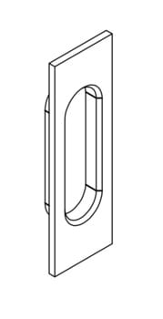 Maniglia rettangolare trascinamento per porta Le Fabric collezione Contemporary Quadra, lunghezza 127 mm, finitura Cromo Lucido