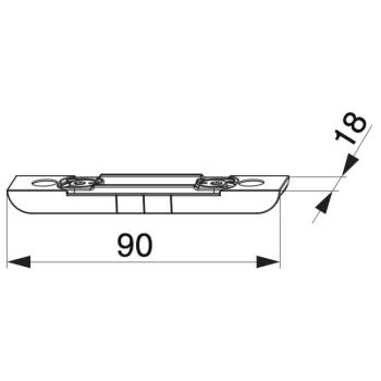 Scontro scrocco cremonese portafinestra 94118 Protect Maico, per A4 scostamento 9 mm, regolabile, colore Argento