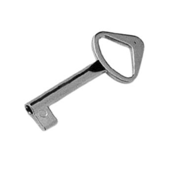 Chiave Meroni per serratura da mobile, stelo 36 mm, lunghezza 79 mm, finitura Nichelato