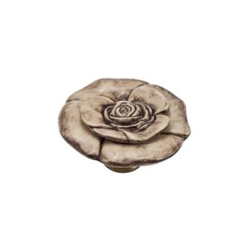 Pomello per mobile a fiore in Ceramica, pomolo serie ROSA QUEEN, colore Patinata