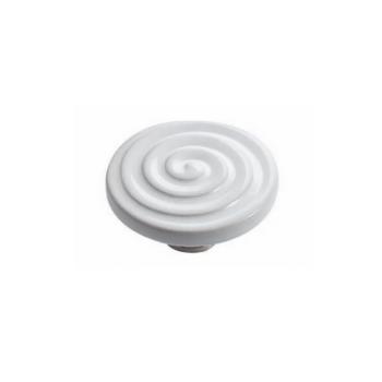Pomello per mobile rotondo in Ceramica, pomolo serie Swing, colore Bianco, Ø 70 mm