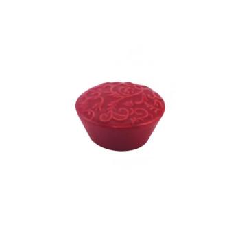 Pomello per mobile in Ceramica, pomolo decorato serie Botanic Ø 45 mm, colore Rossa Opaca