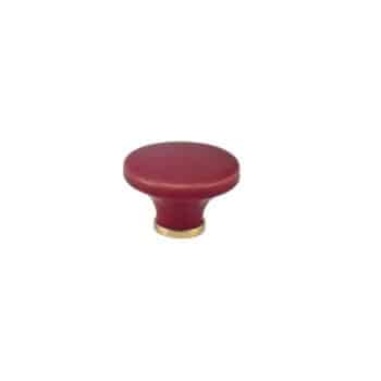 Pomello per mobile, pomolo rotondo Hoop in Ceramica, colore Rosso Opaco, dimensioni 44 x 30 mm