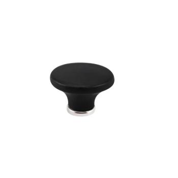 Pomello per mobile, pomolo rotondo Hoop in Ceramica, colore Nero Opaco, dimensioni 44 x 30 mm