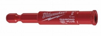 Punta Diamond Plus Milwaukee, punta diamantata secco umido, dimensioni 10mm 1/4 pollici Hex
