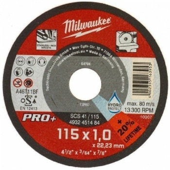 Disco abrasivo PRO SCS41D Milwaukee per taglio ferro, dimensioni 115x1 mm