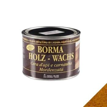 Cera di api Holzwachs Borma Wachs 0120 per legno, mordenzata, in pasta, latta 500 ml, colore Noce Chiaro 53