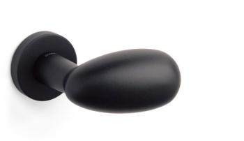 Maniglia per porte Olivari serie Uovo, bocchetta foro normale, in Ottone colore Nero Opaco