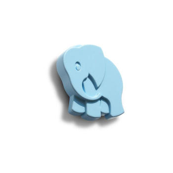 Pomello a forma di Elefantino per mobili, Polideas 53X56 mm, Azzurro