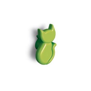 Pomello a forma di Gattino per mobili, Polideas 53X56 mm, Verde