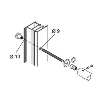 Kit fissaggio per maniglioni singolo passante Pba, per porte in legno, alluminio, PVC