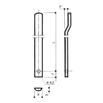 Asta trafilata AASO Prefer per serratura battente, lunghezza 1000 mm, foro 4,2 mm, materiale Acciaio
