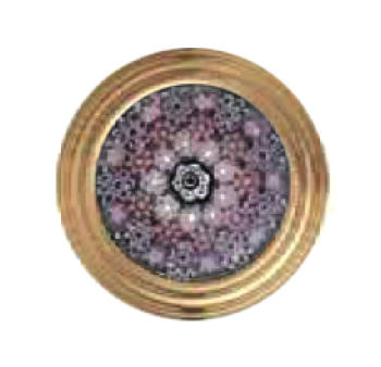  Pomolo per mobile OMP Porro 35mm Oro con disegno fiorato Rosa