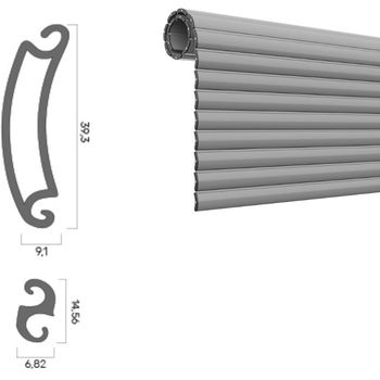 Tapparella avvolgibile Antisoll Pinto,in alluminio estruso, dimensioni profilo 9,1x39,3 mm