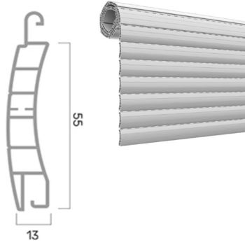 Tapparella avvolgibile Serena Pinto con stecche auto-aggancianti in PVC, dimensioni profilo 55 mm