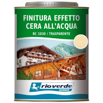 Finitura cerosa ad acqua Rioverde RC2030 Renner, per legno, confezione 750 ml, colore Trasparente