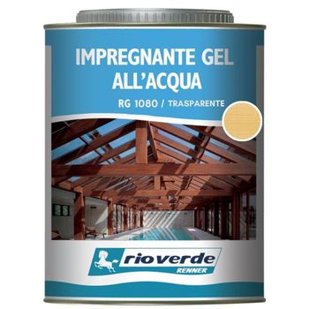 Impregnante gel Rioverde RG1080 Renner, per superfici in legno, confezione 750 ml, finitura Trasparente