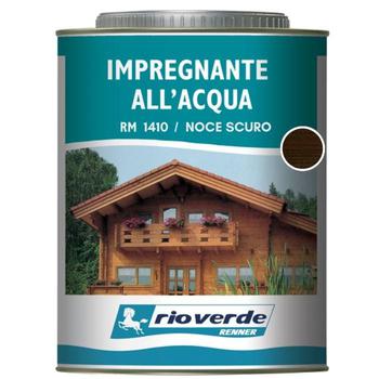 Impregnante ad acqua Rioverde RM1410 Renner, per legno, confezione 750 ml, finitura Noce Scuro