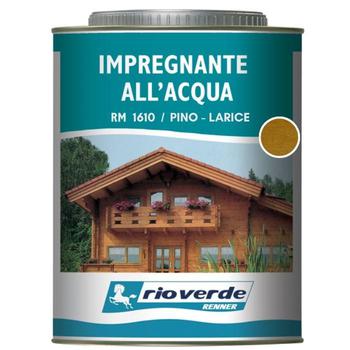 Impregnante ad acqua Rioverde RM1610 Renner, per legno, confezione 750 ml, finitura Pino Larice