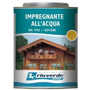 Impregnante ad acqua Rioverde RM1710 Renner, per legno, confezione 750 ml, finitura Rovere