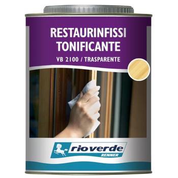Ritonificante sintetico Rioverde VB2100 Renner, per serramenti in legno, confezione 750 ml, finitura Trasparente