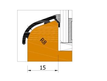 Profilo gocciolatoio AL223 S per serramento, a incastro, larghezza 15 mm, finitura Bronzo Scuro