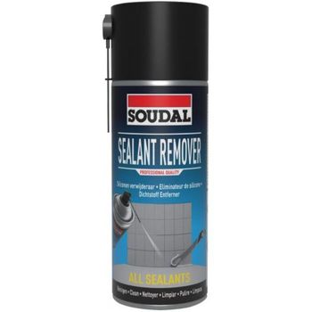 Spray Sealant Remover Soudal per rimuovere il silicone, a base di idrocarburi, bombola 400 ml, finitura Giallo