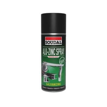 Spray Alu-Zinc Spray Soudal per protezione zinco non trattato, bombola 400 ml, colore Argento Alluminio