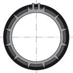 Corona per rullo tondo di diametro 60 x 1.5mm per gli operatori di 50 mm, riduzione 60-50