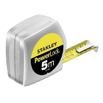 Flessometro PowerLock Stanley con cassa in materiale sintetico, lunghezza 5 mt, larghezza 25 mm
