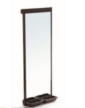 Specchio estraibile per cabina armadio serie Moka, dimensioni 1130 x 440 x 170 mm