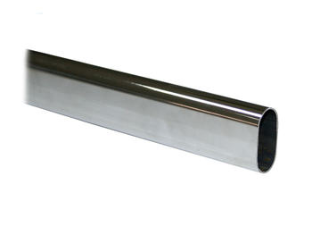 Tubo ovale in acciaio per armadi Emuca, altezza 30mm, larghezza 15mm, lunghezza 2,4m