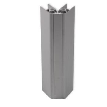 Angolo snodato Noline 80587 Emuca, altezza 100 mm, per zoccolo in alluminio, finitura Anodizzato Argento