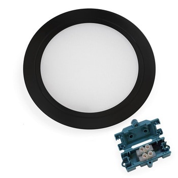 Faretto LED a incasso Emuca per mobile, diametro 84 mm, colore Nero Opaco