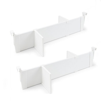 Set separatori regolabili Emuca per cassetto Vertex-Concept, larghezza modulo 600 mm, colore Bianco