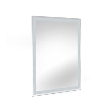 Specchio da bagno Hercules Emuca, con illuminazione LED frontale e retroilluminazione decorativa, dimensioni 600x800 mm