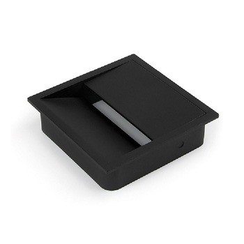Passacavi quadrato Emuca da tavolo, da incasso, dimensioni 85x85 mm, colore Nero