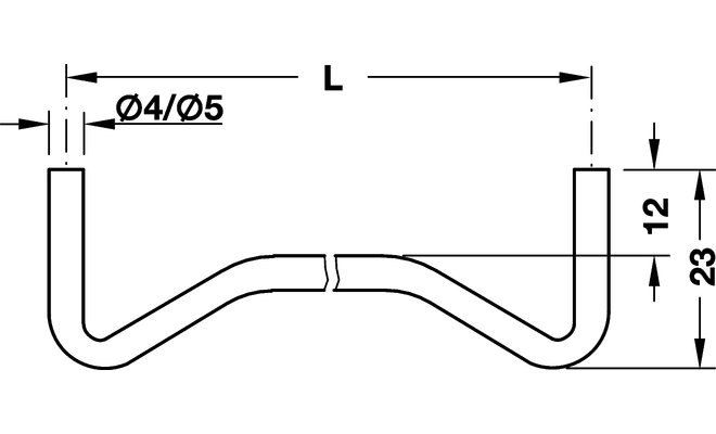 Reggimensola svedese per fissaggio ripiani invisibile, Lunghezza 320 mm. 