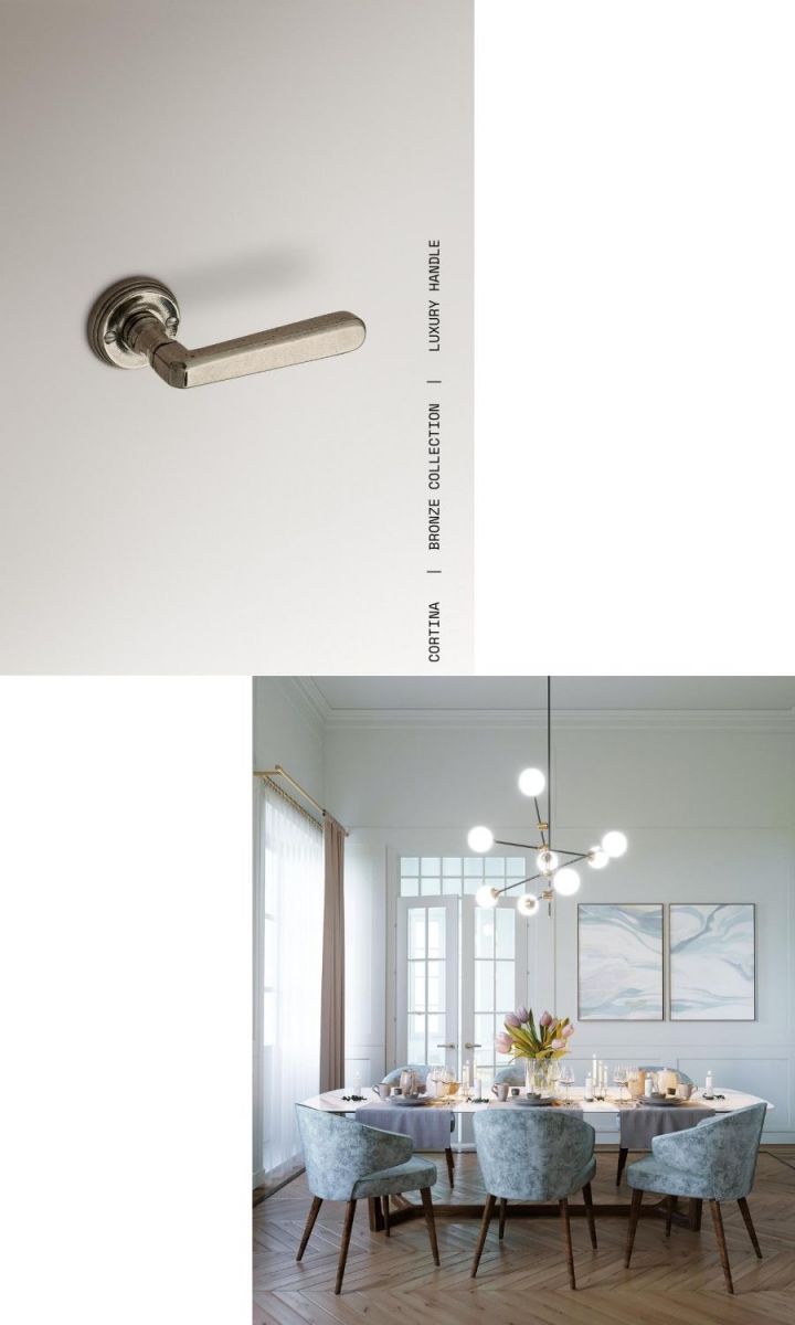 Maniglie Le Fabric serie Cortina, maniglie in bronzo prodotte artigianalmente.