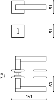 Disegno_tecnico_maniglia_Euclide_Q_Olivari_foro_normale