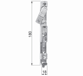  AGB catenaccio inferiore per finestra e porta finestra, lunghezza 180 mm x 18 mm, Aria 4.