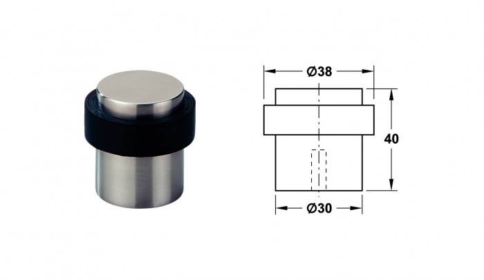 Paracolpo a pavimento moderno Acciaio Inox 30 mm Opaco