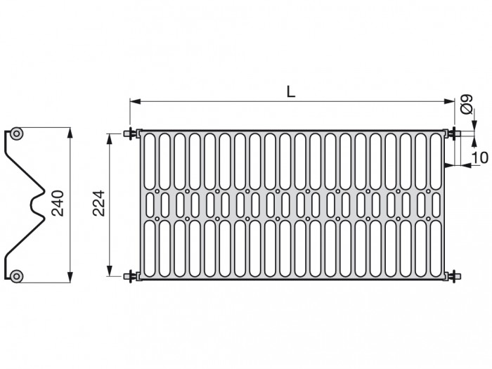 Scolapiatti in acciaio per cucina, larghezza modulo 500 mm, regolabile da 435 a 470 mm, finitura Acciaio Inox.