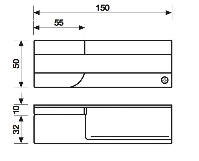 Fusital serie JN DUEMILAUNO H344 Maniglia per porta interna foro yale, finitura Cromo .